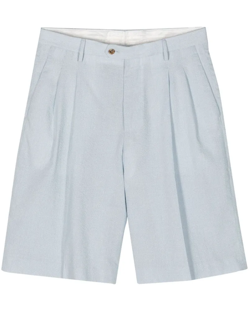 LARDINI Gestreifte Straight-Leg-Shorts Blau