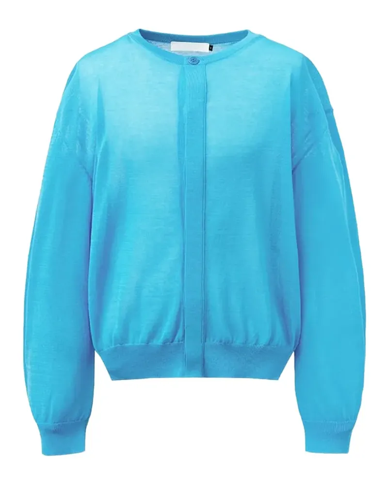 AMOMENTO sheer ribbed-trim cardigan - Blau Blau
