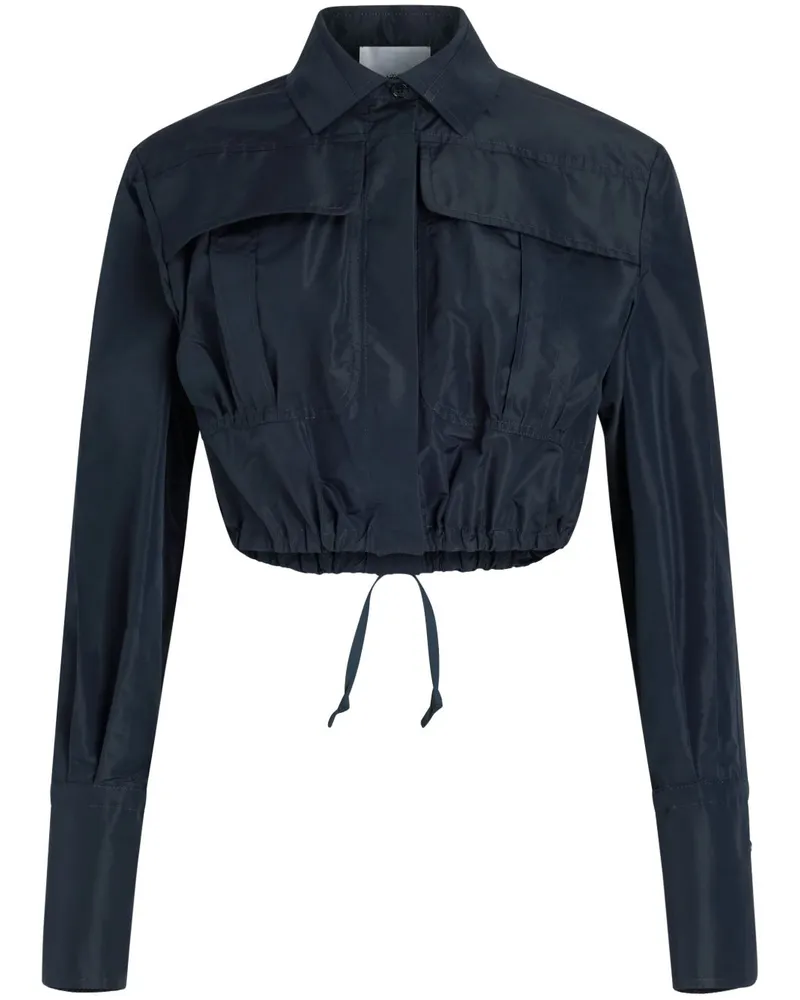 Patou Cropped-Safarihemd aus Faille - Blau Blau
