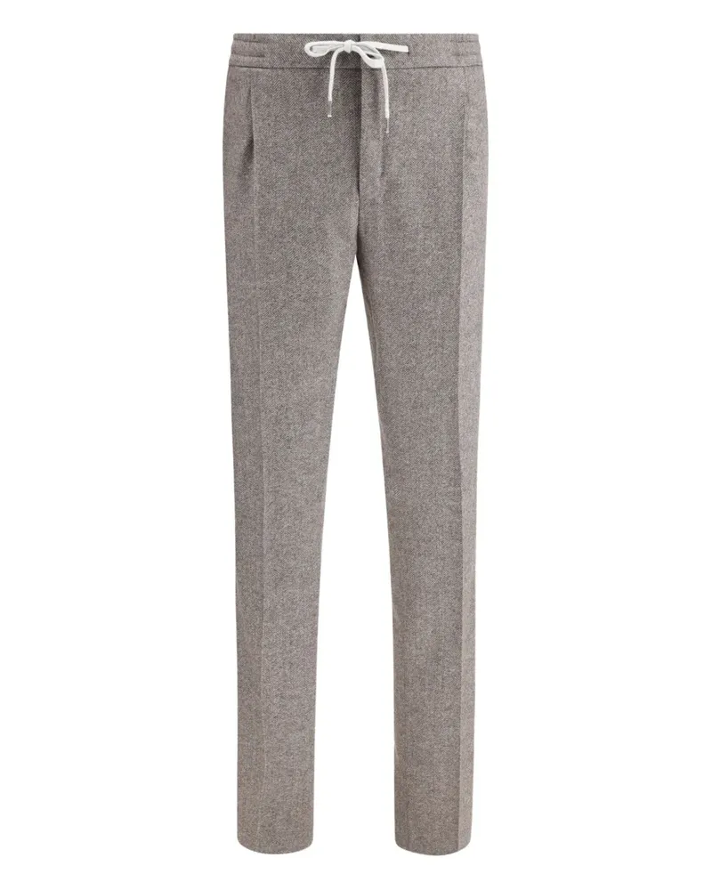 PT TORINO drawstring herringbone trousers - Grau Grau