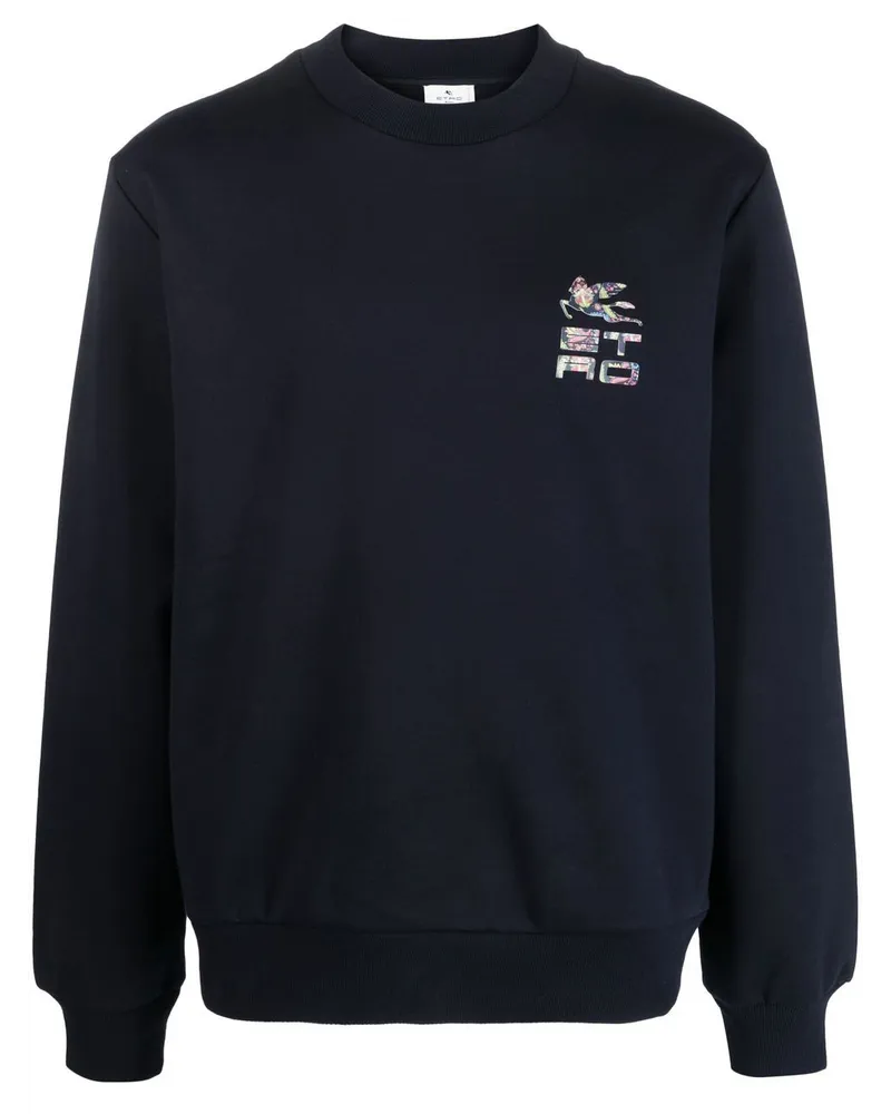Etro Pullover mit Logo-Print - Blau Blau