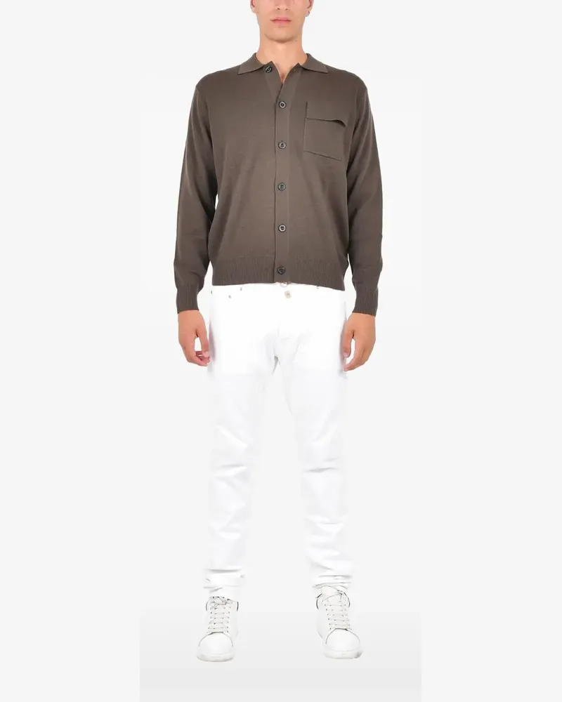 Low Brand button chest-pocket cardigan - Grau Grau