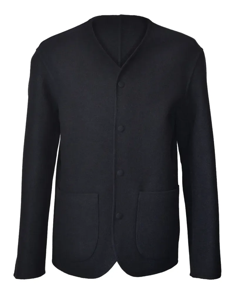Meta Campania Collective collarless V-neck jacket - Schwarz Schwarz
