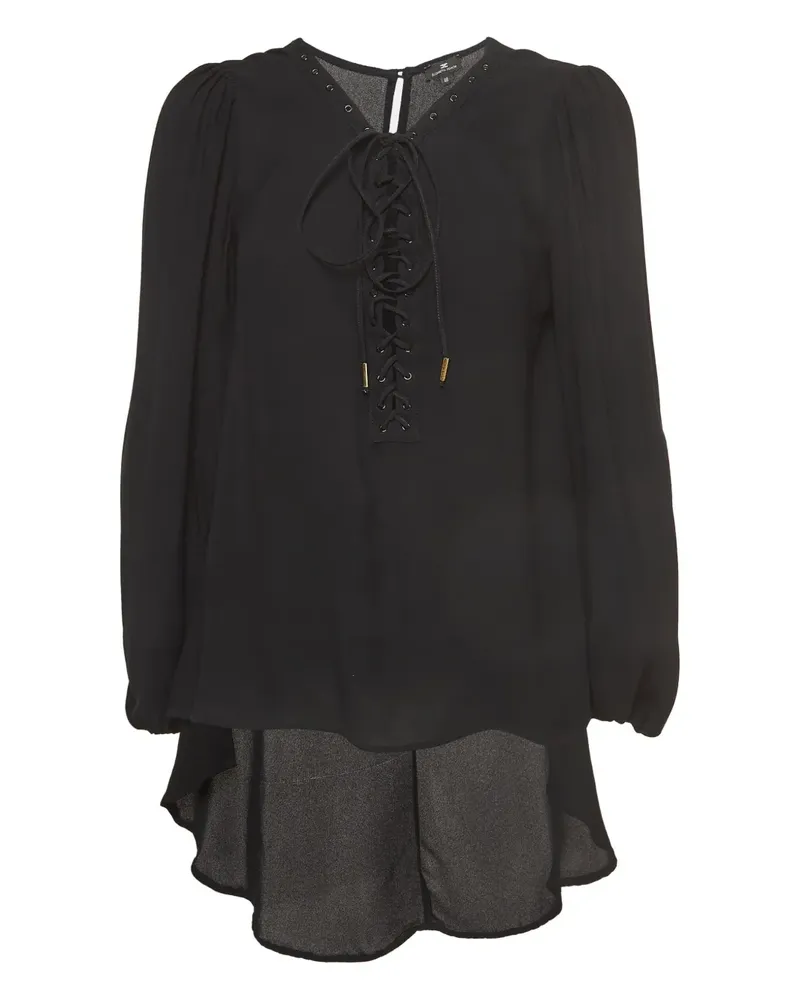 Elisabetta Franchi Bluse mit Schnürung - Schwarz Schwarz