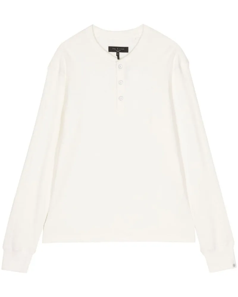 Rag & Bone Langarmshirt in Waffelstrick - Weiß Weiß