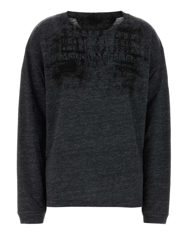 Maison Margiela logo-print long-sleeve T-shirt - Grau Grau