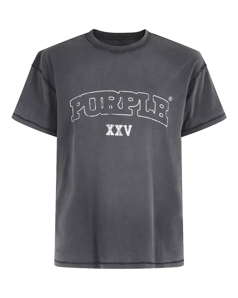 PURPLE BRAND T-Shirt mit Logo-Print - Grau Grau