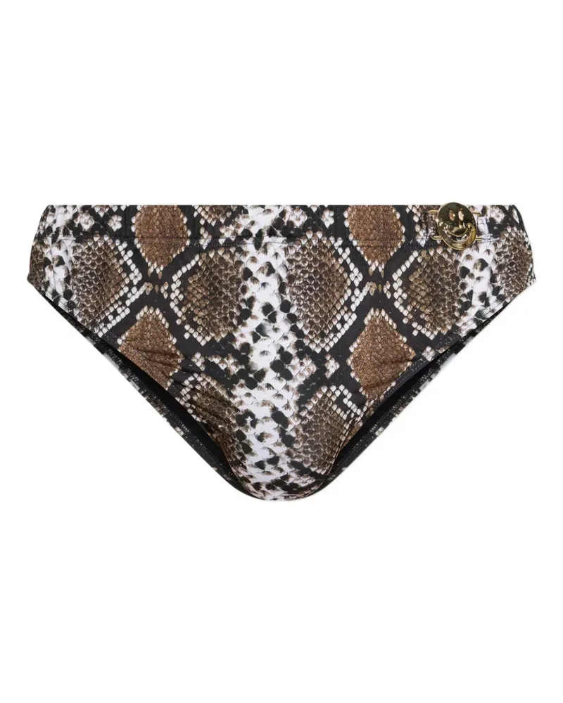 Moschino x Smiley Badehose mit Schlangenleder-Print - Braun Braun