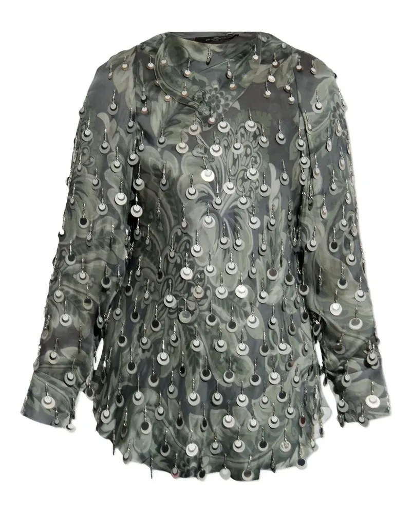 Etro Bluse mit Blumenverzierung - Grün Grün