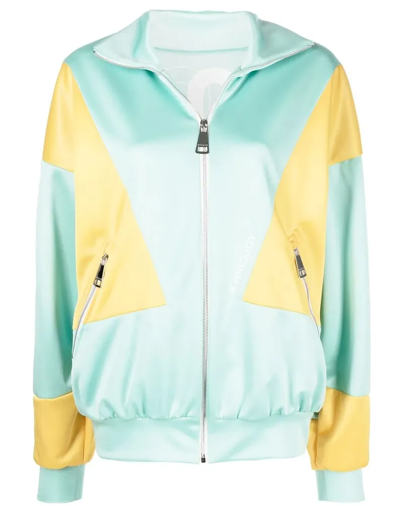 KHRISJOY Sportjacke mit Kontrasteinsätzen - Grün Grün
