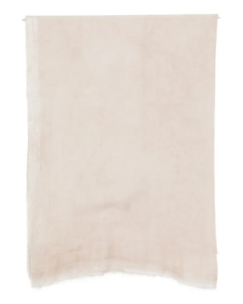 Faliero Sarti metallic-thread frayed scarf - Nude Nude