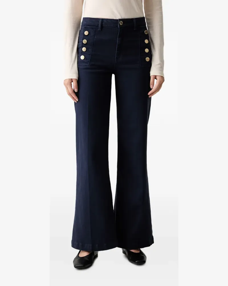 VICOLO button-detail flared jeans - Blau Blau