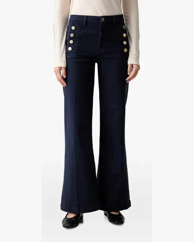 VICOLO button-detail flared jeans - Blau Blau