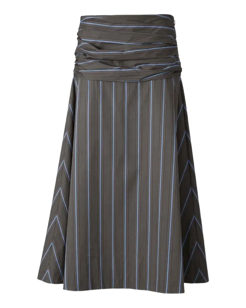 STAUD Sol striped skirt - Blau Blau