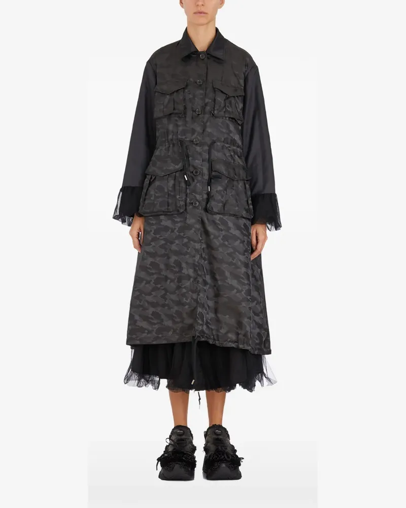 Comme des Garçons camouflage utility-pocket coat - Schwarz Schwarz