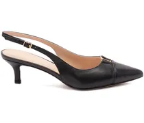 Kitten-Heel-Pumps mit Schnalle - Schwarz