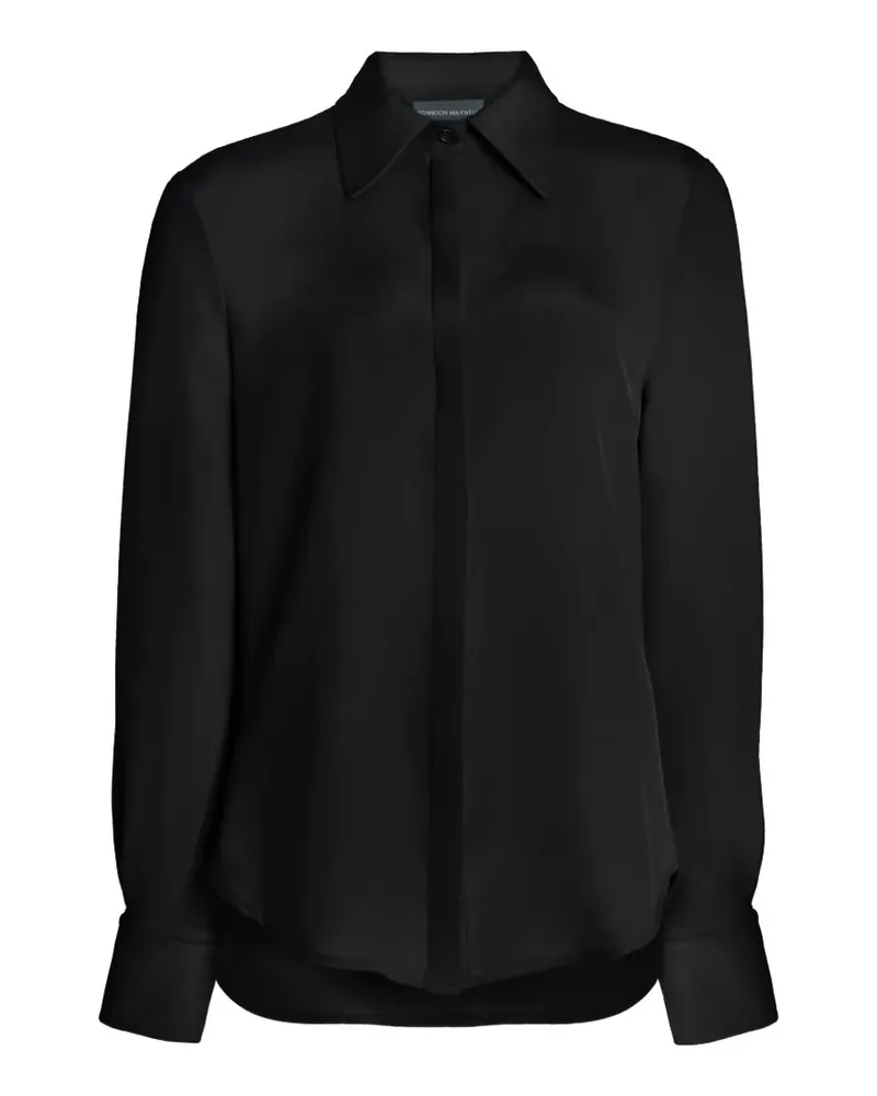 Brandon Maxwell Spence Seidenhemd - Schwarz Schwarz