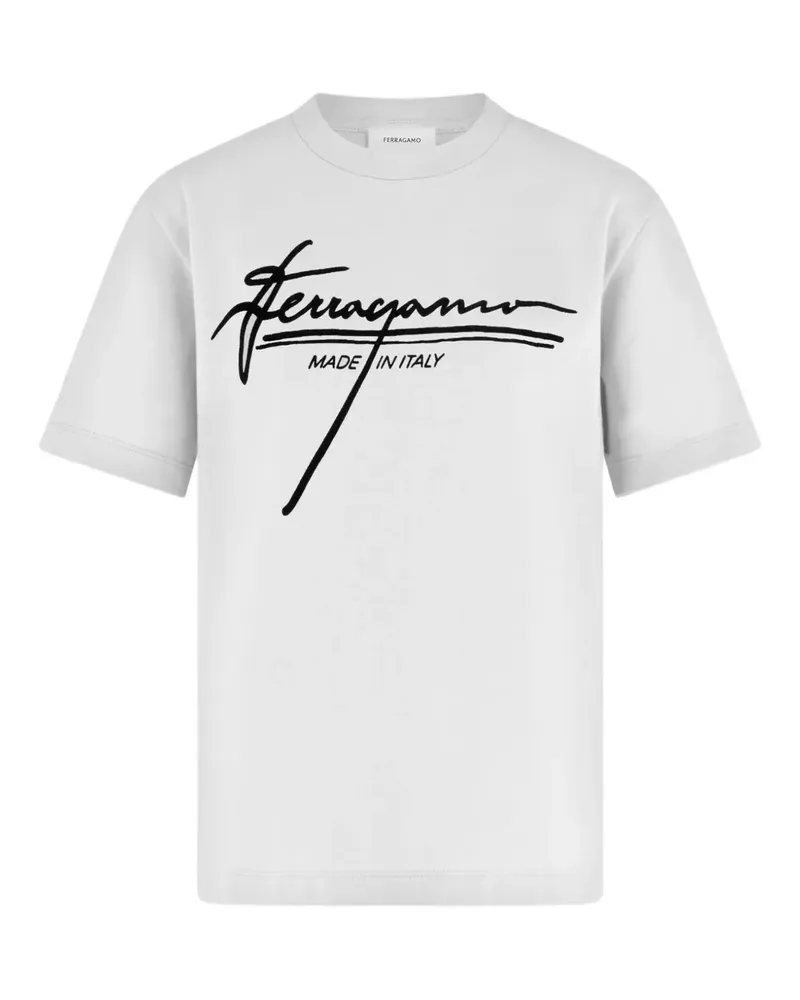 Ferragamo T-Shirt mit Signature-Detail - Weiß Weiß