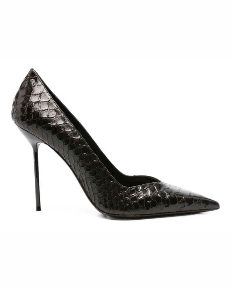 Paris Texas Spitze Lidia Pumps mit Python-Effekt - Braun Braun