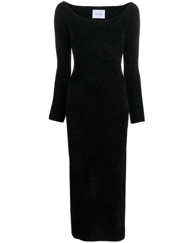 GALVAN Schulterfreies Kleid - Schwarz Schwarz