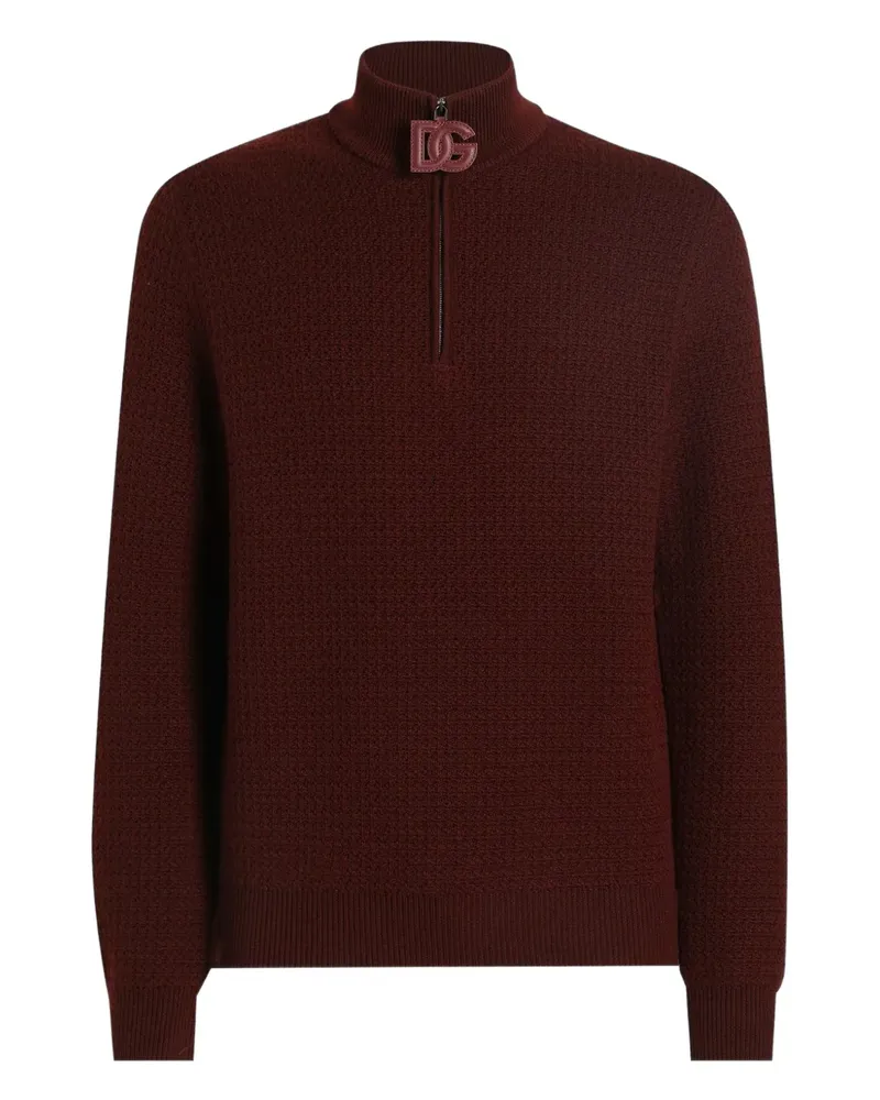 Dolce & Gabbana Pullover mit Waffelstrick-Muster - Rot Rot