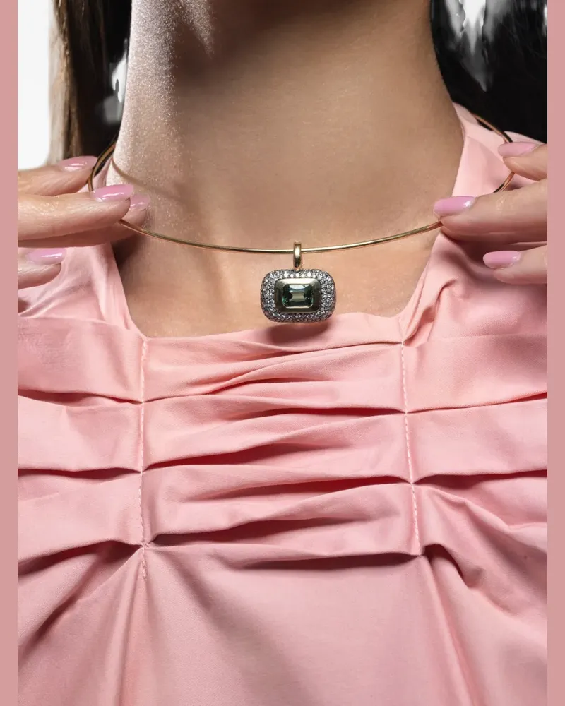 Mason and Books tourmaline diamond pendant - Gold Gold