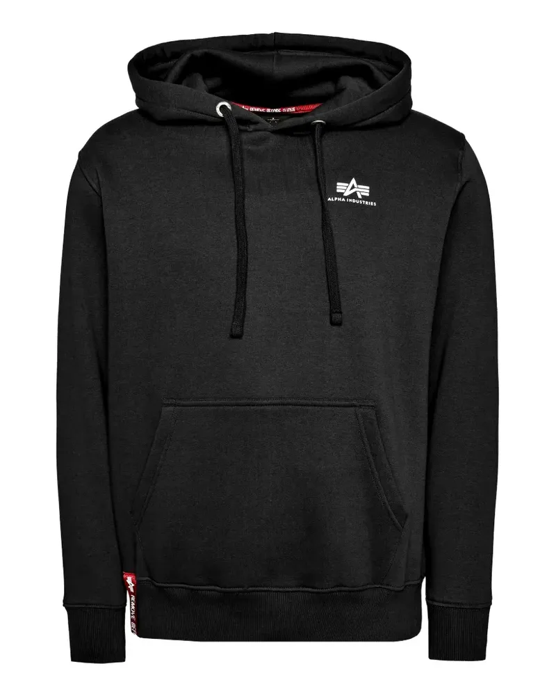 Alpha Industries logo-print drawstring hoodie - Schwarz Schwarz