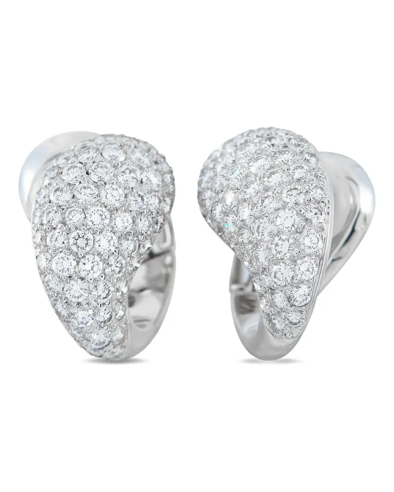 Cartier 1999 18K white gold Le Yin et le Yang diamond earrings - Silber Silber