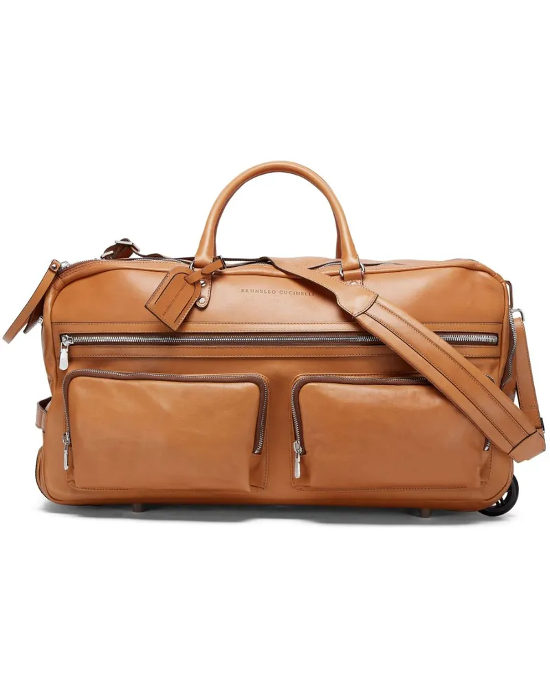 Brunello Cucinelli Rollkoffer aus Leder - Braun Braun