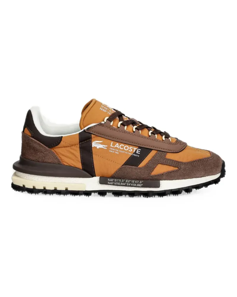 Lacoste Elite Active logo-print panelled sneakers - Orange Orange
