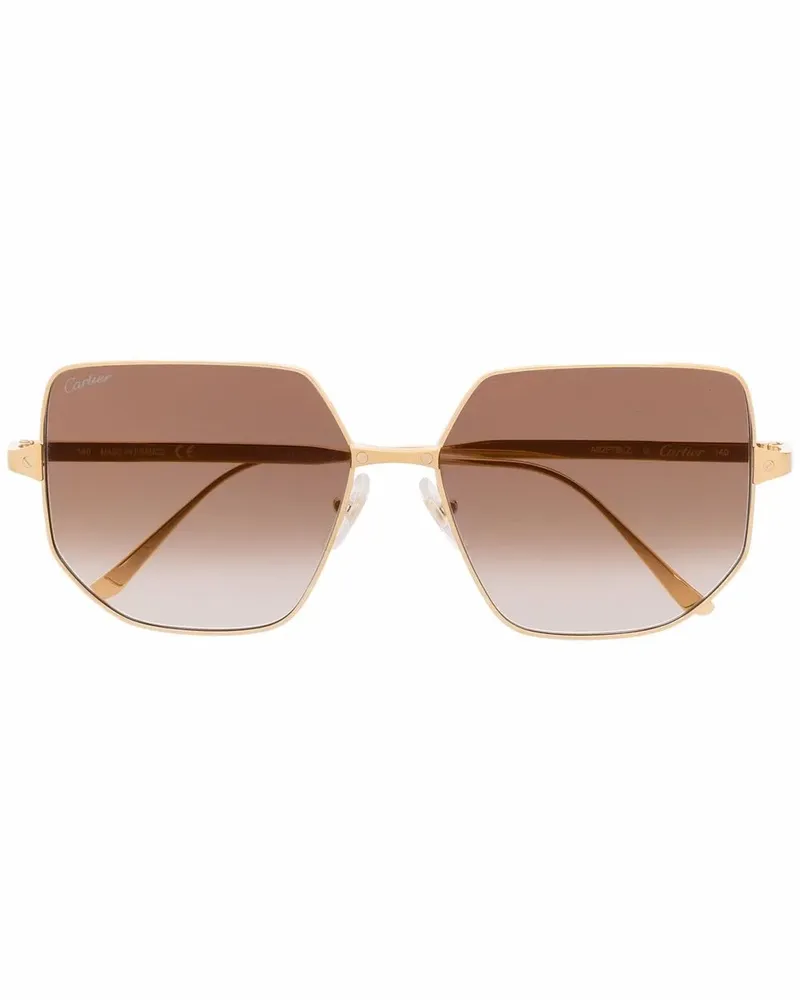 Cartier Geometrische Sonnenbrille mit Farbverlauf - Gold Gold