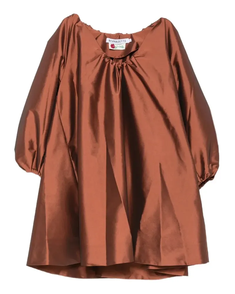 BERNADETTE George Minikleid mit Puffärmeln - Braun Braun