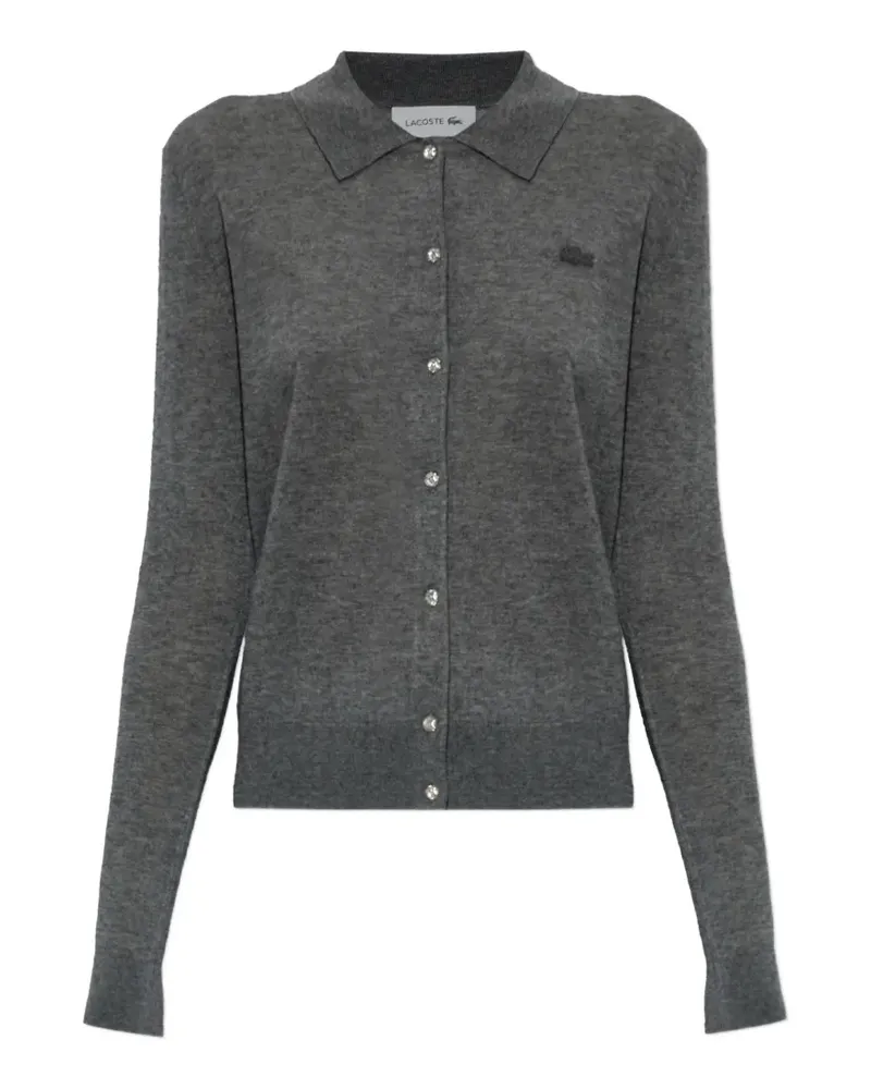 Lacoste Cardigan mit Logo-Patch - Grau Grau