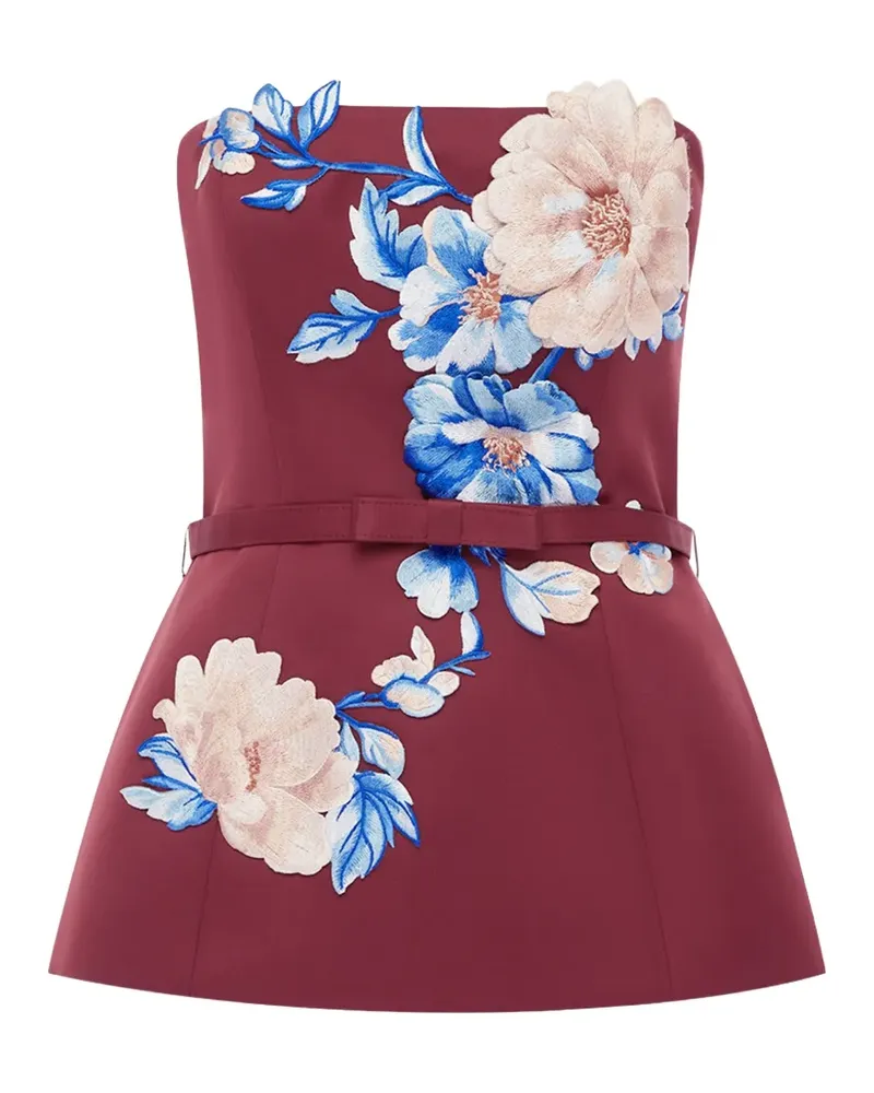 LEO LIN Nadia Bustier-Top mit Blumenapplikation - Rot Rot