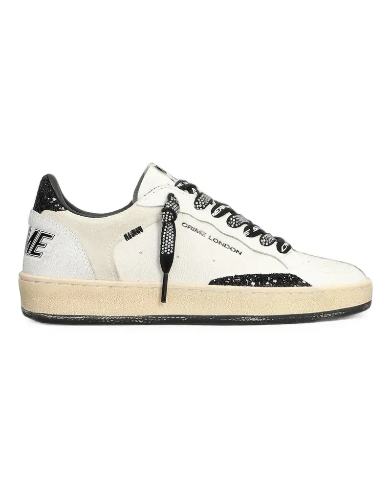 Crime Chelsea glitter-embellished logo-print sneakers - Weiß Weiß