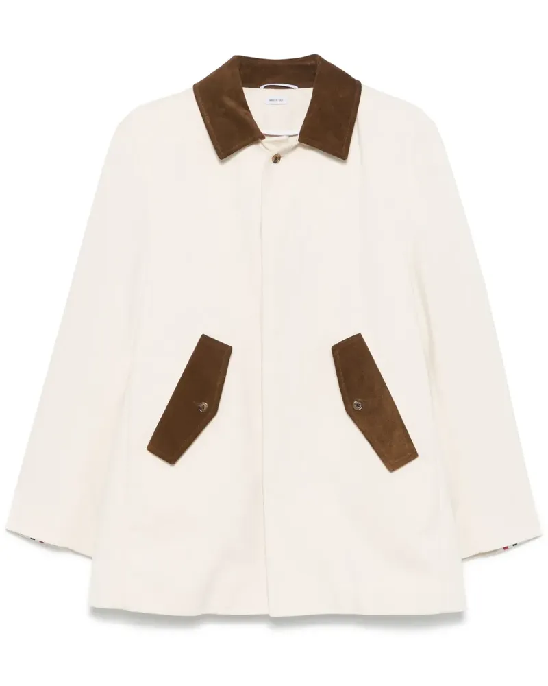 Thom Browne Jeansjacke mit Bal-Kragen - Weiß Weiß