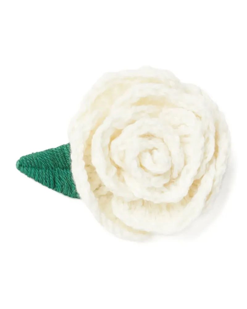 Alanui Brosche mit Rosenstickerei - Weiß Weiß