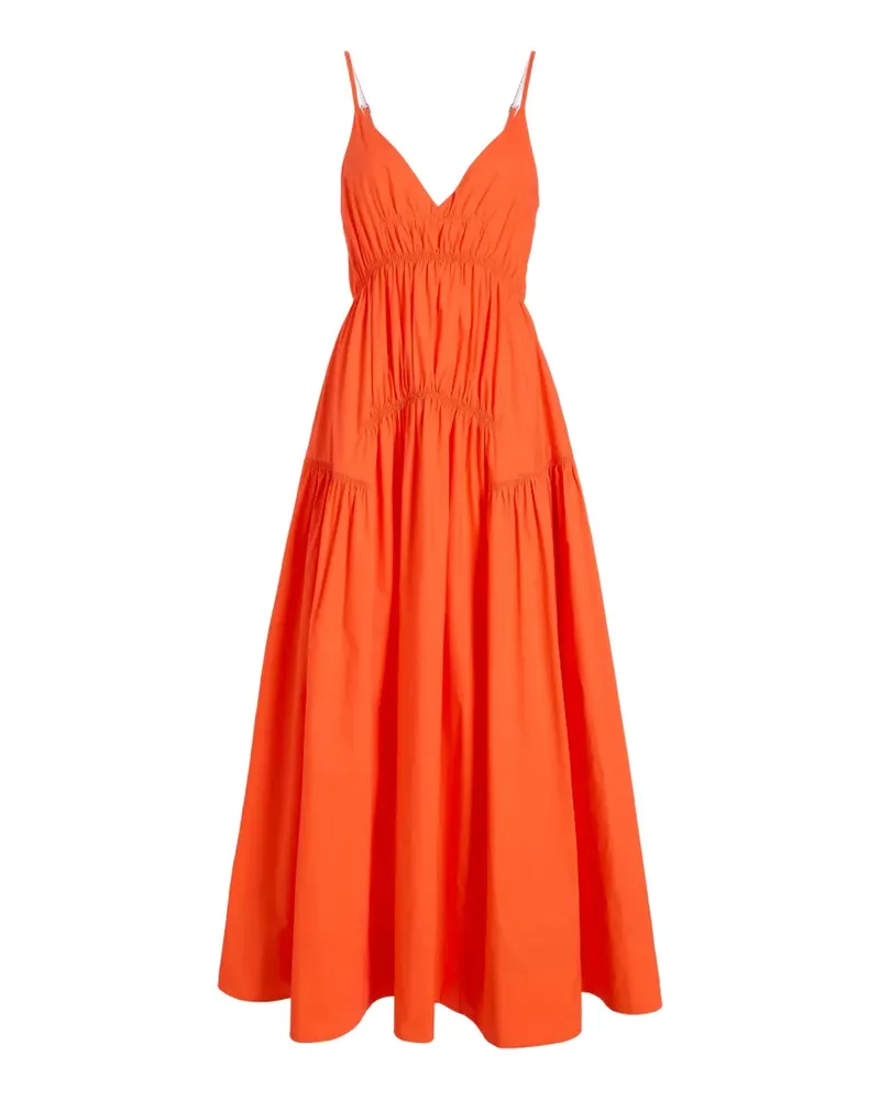 Proenza Schouler Gerafftes Michelyn Popeline-Maxikleid - Orange Orange