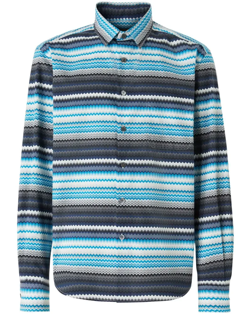 Missoni Hemd mit Zickzackmuster Blau