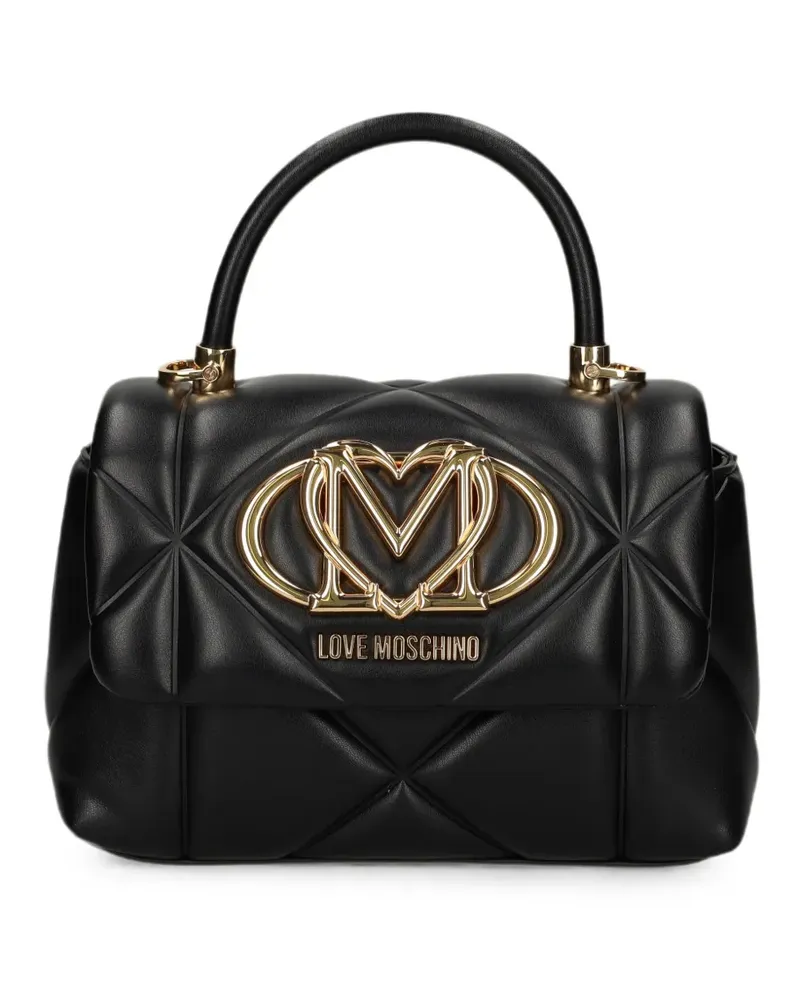 Moschino Shopper mit Logo-Schild - Schwarz Schwarz