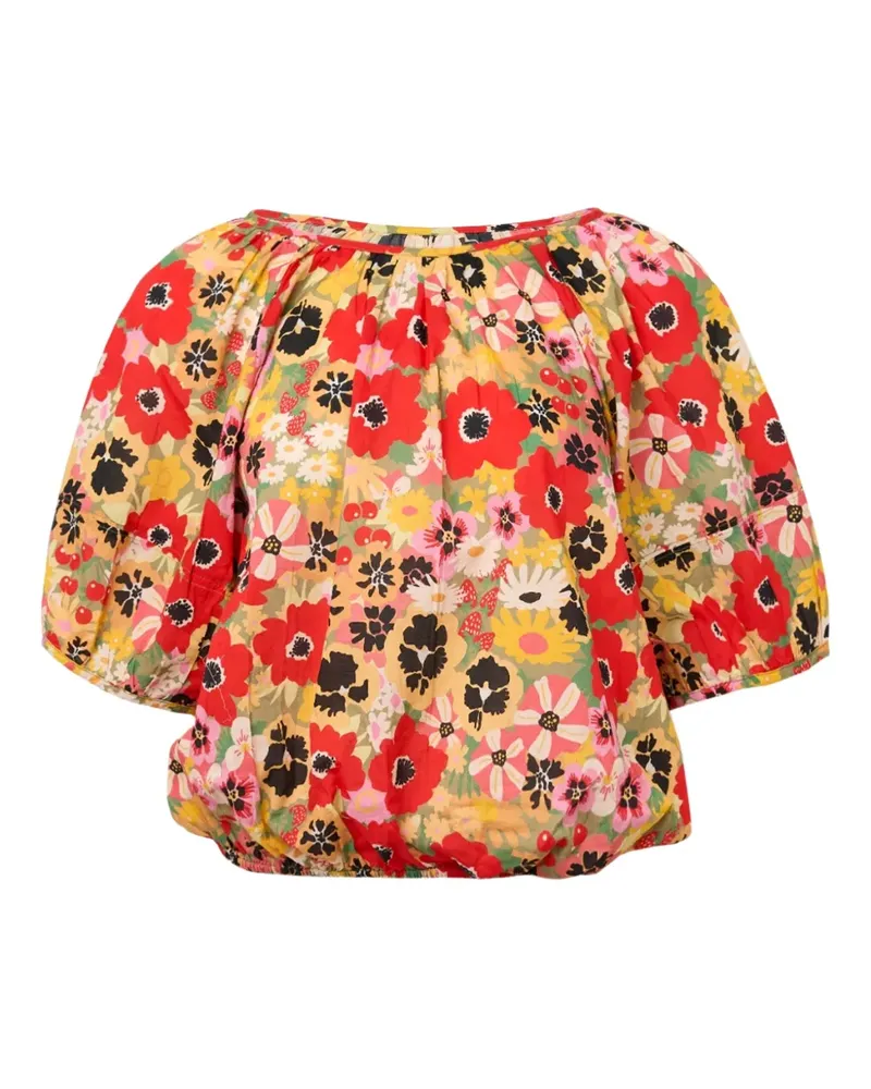 Mother The Party floral-print ruffled blouse - Rot Rot