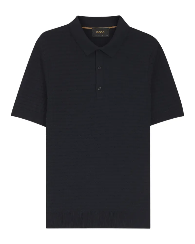 HUGO BOSS Strukturiertes Poloshirt - Blau Blau