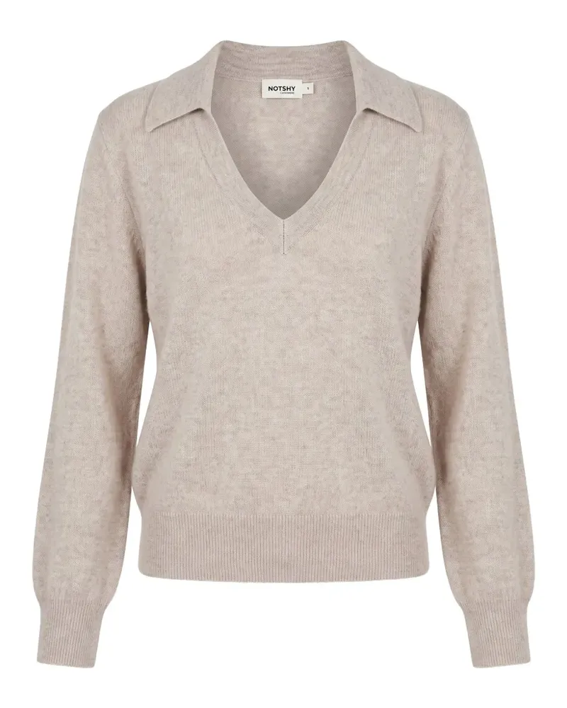 Not Shy Palmer cashmere spread-collar sweater - Nude Nude