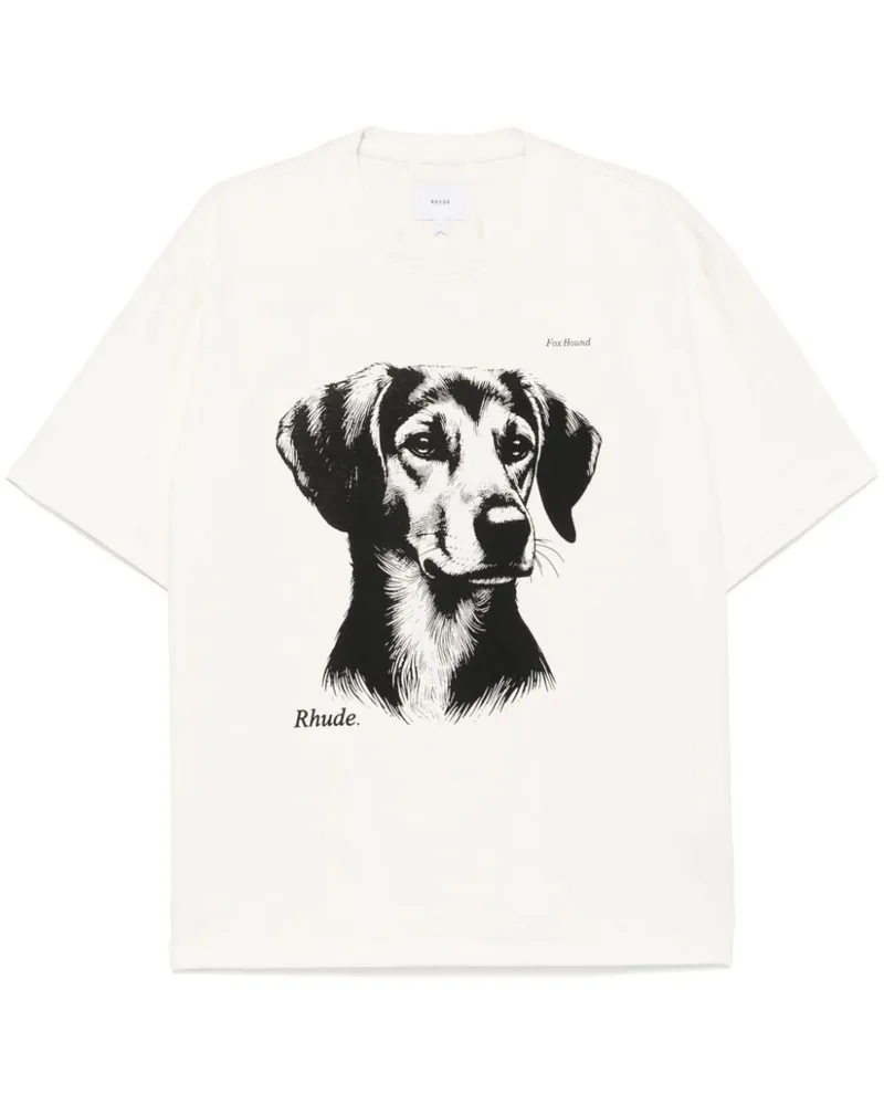RHUDE Fox Hound T-Shirt - Weiß Weiß