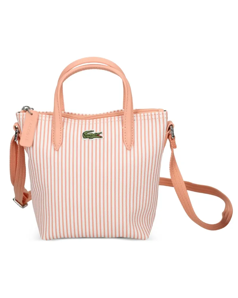 Lacoste mini striped shoulder bag - Weiß Weiß