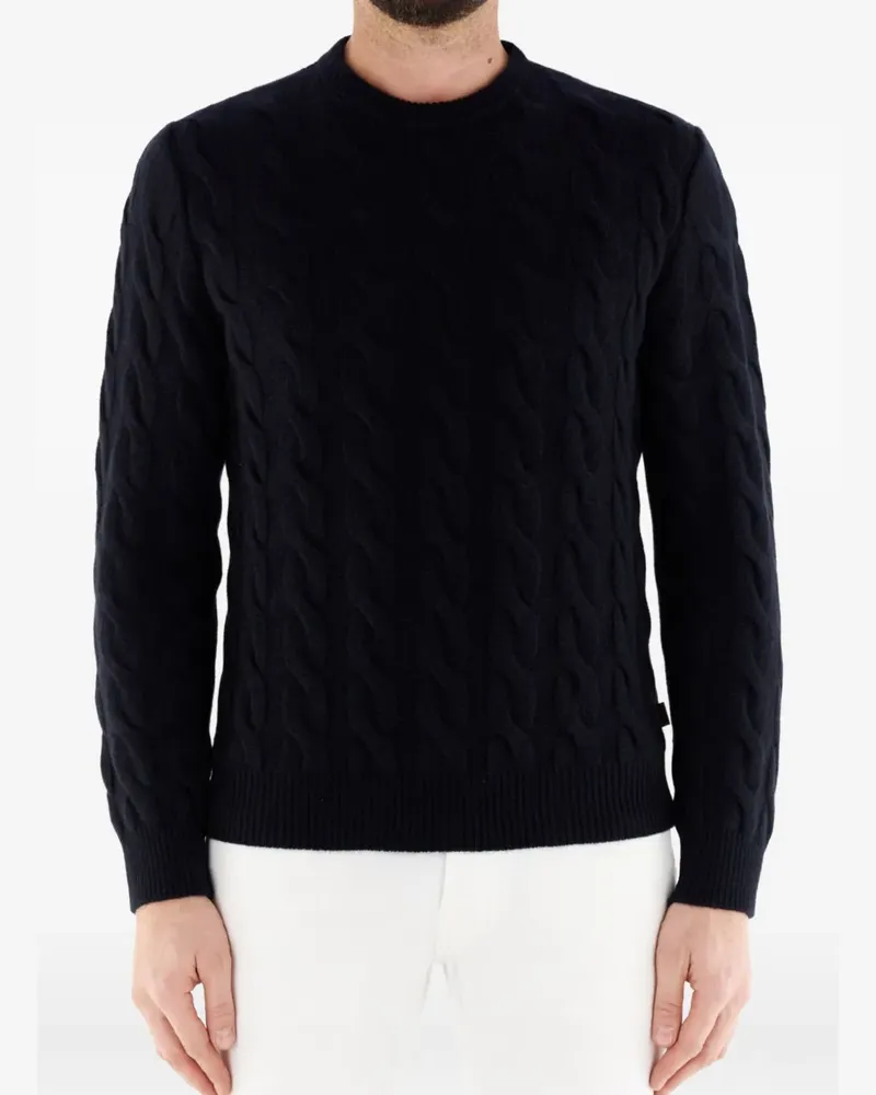 Jacob Cohën Pullover mit Zopfmuster - Schwarz Schwarz