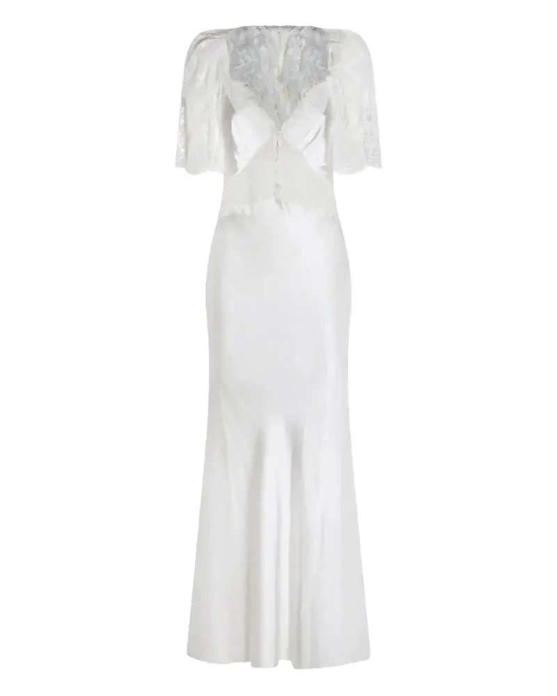 Self-Portrait buttoned maxi dress - Weiß Weiß