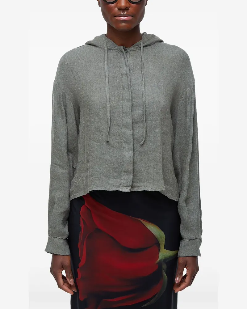 Osklen Cropped-Jacke mit Kapuze - Grün Grün
