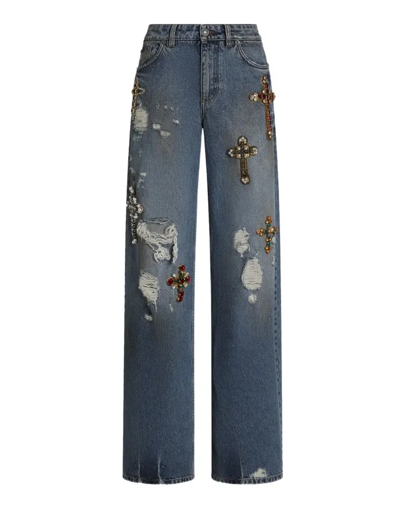 Dolce & Gabbana Five-Pocket-Jeans mit Stickerei - Blau Blau