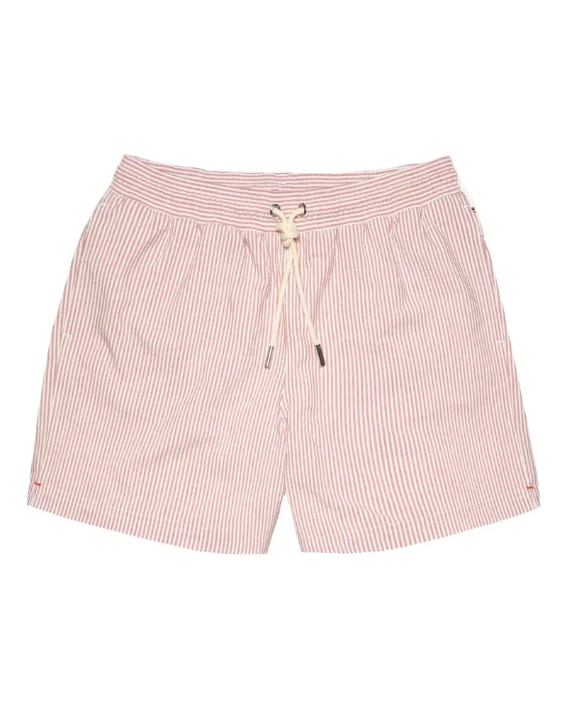 Orlebar Brown Gestreifte Badeshorts aus Seersucker - Rosa Rosa